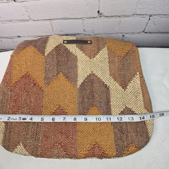 ANNAHMOL WOOL PURSE TOTE BAG BOHO TEXTURED BROWNS GEOMETRIC EUC VINTAGE - Picture 6 of 10